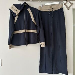 BOGNER Colette Sweatpants and Cadis Sweatshirt jacket in Blue/Beige